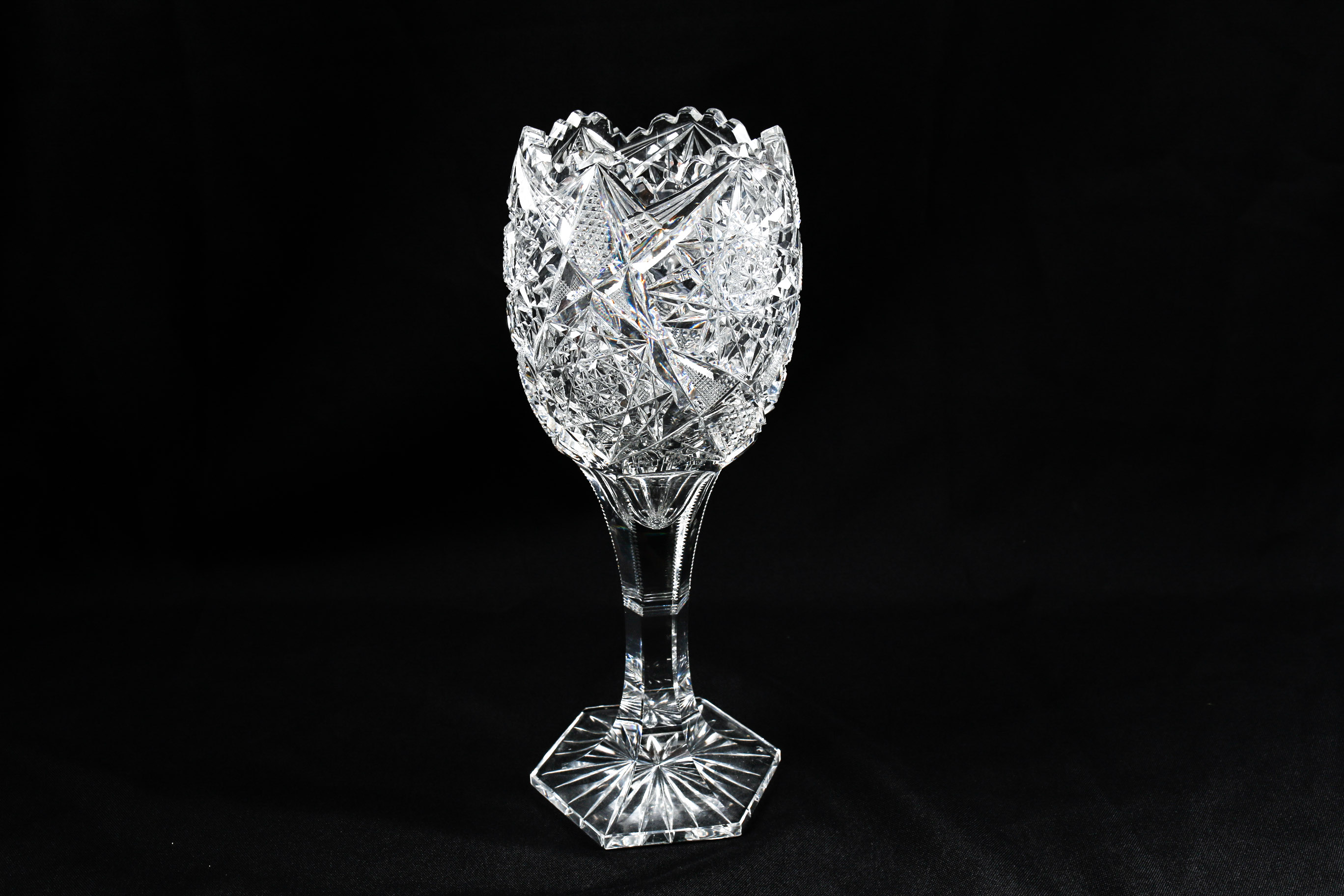 Heavy Leaded Cystral Footed Vase