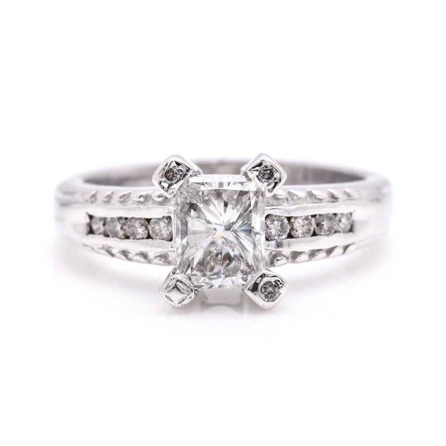 14K White Gold 1.21 CTW Diamond Ring