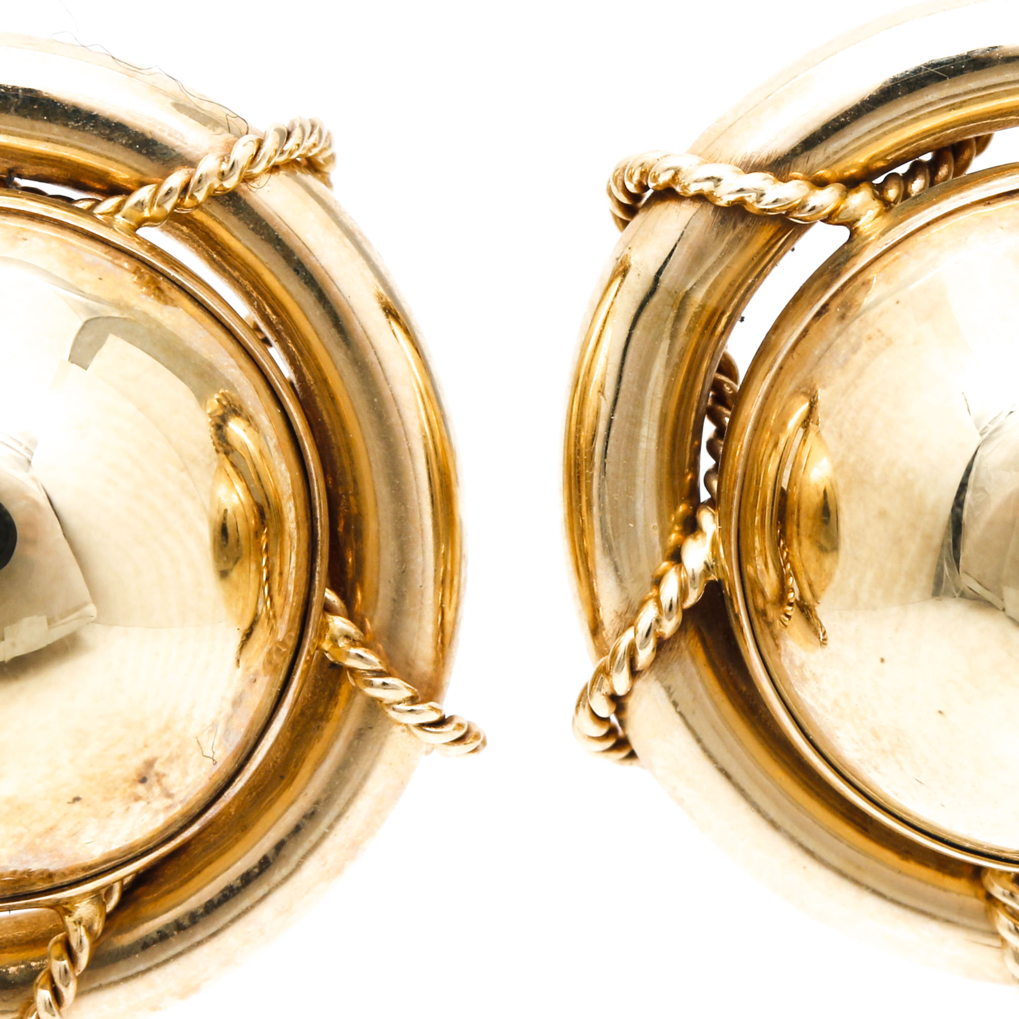 Peter Brams Designs 14K Yellow Gold Button Earrings