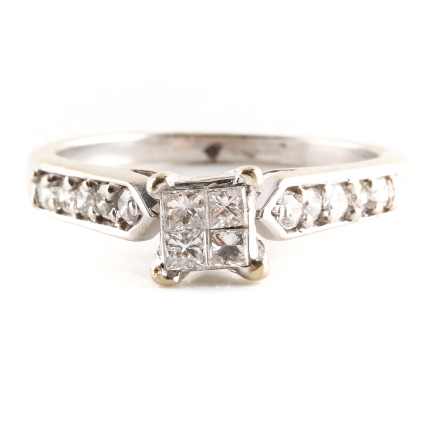 18K White Gold Diamond Ring