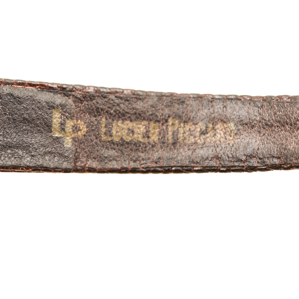 Lucien Piccard 14K Yellow Gold and Leather Strap Watch