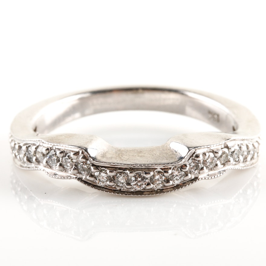 18K White Gold Diamond Band