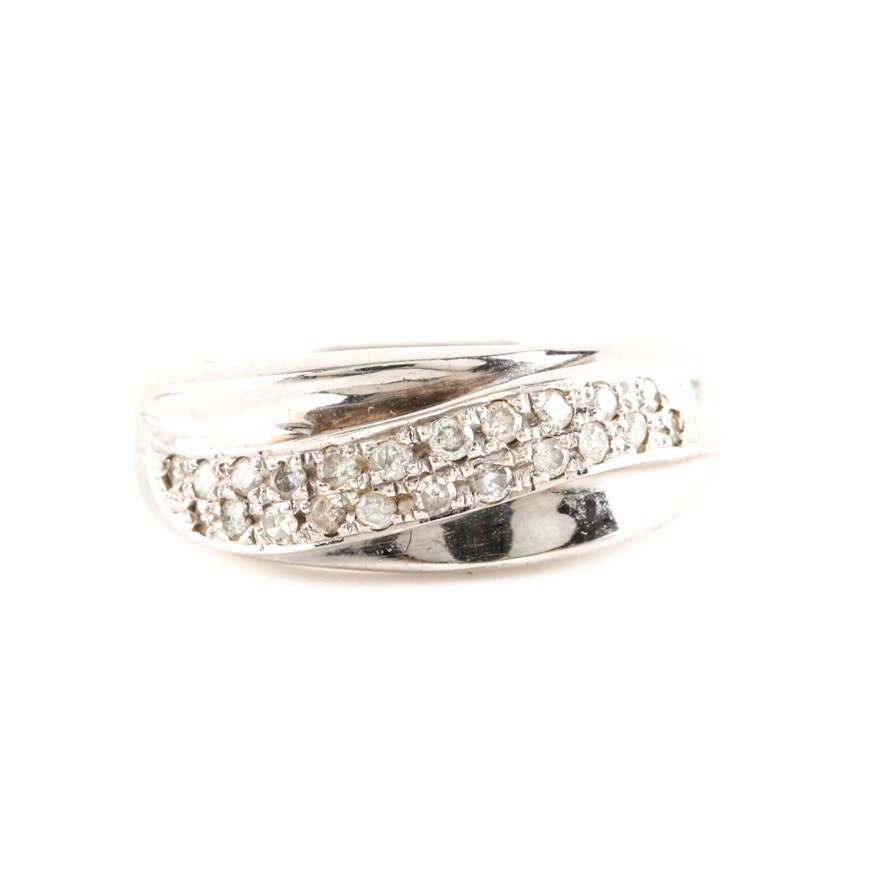 18K White Gold Diamond Band