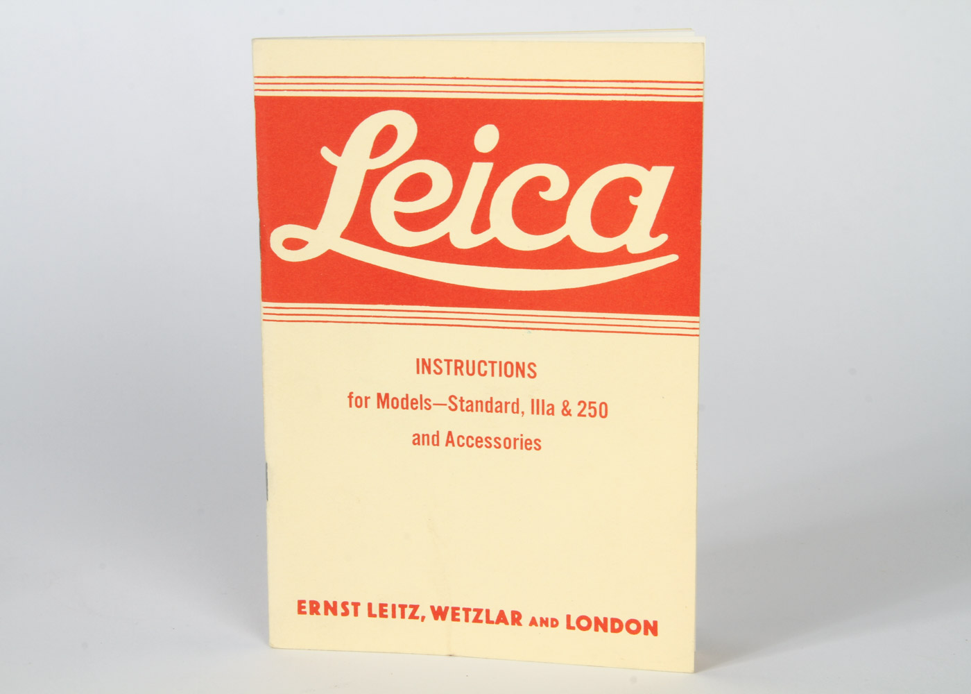 Vintage Leica D.R.P. Ernst Leitz Wezlar Camera and a Pair of Manuals