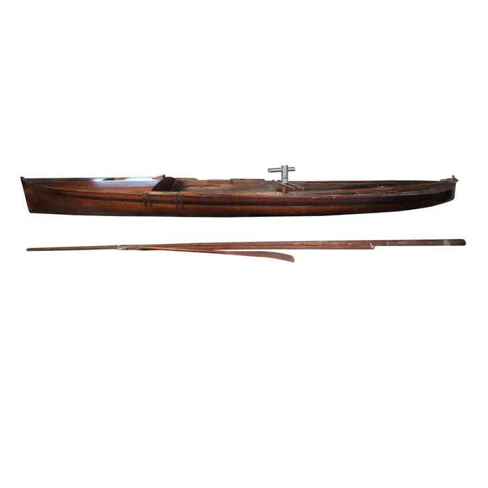 Vintage Mahogany Sailing Canoe