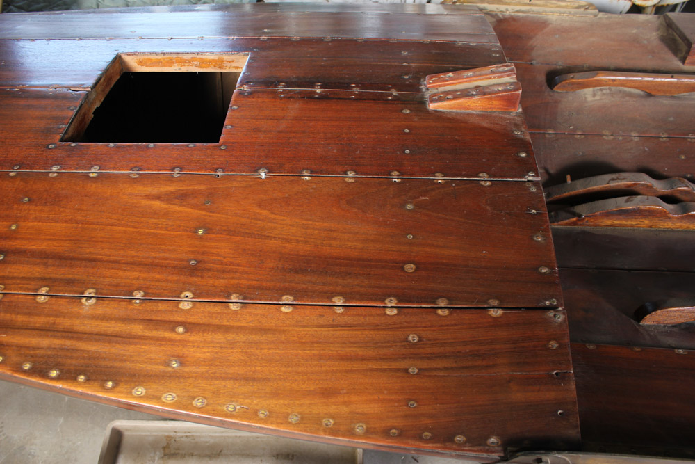 Vintage Mahogany Sailing Canoe