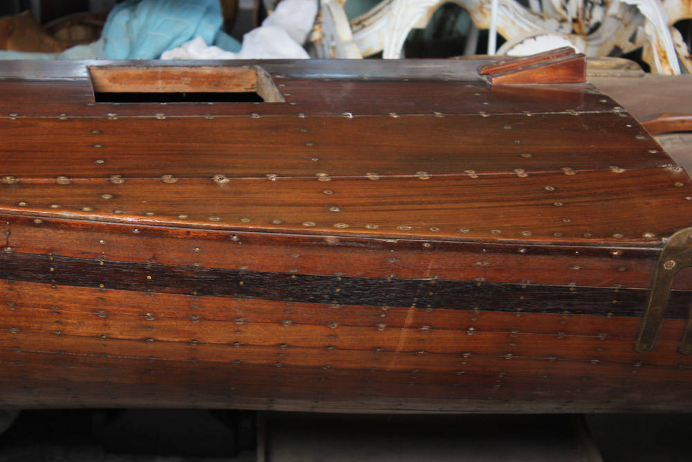 Vintage Mahogany Sailing Canoe