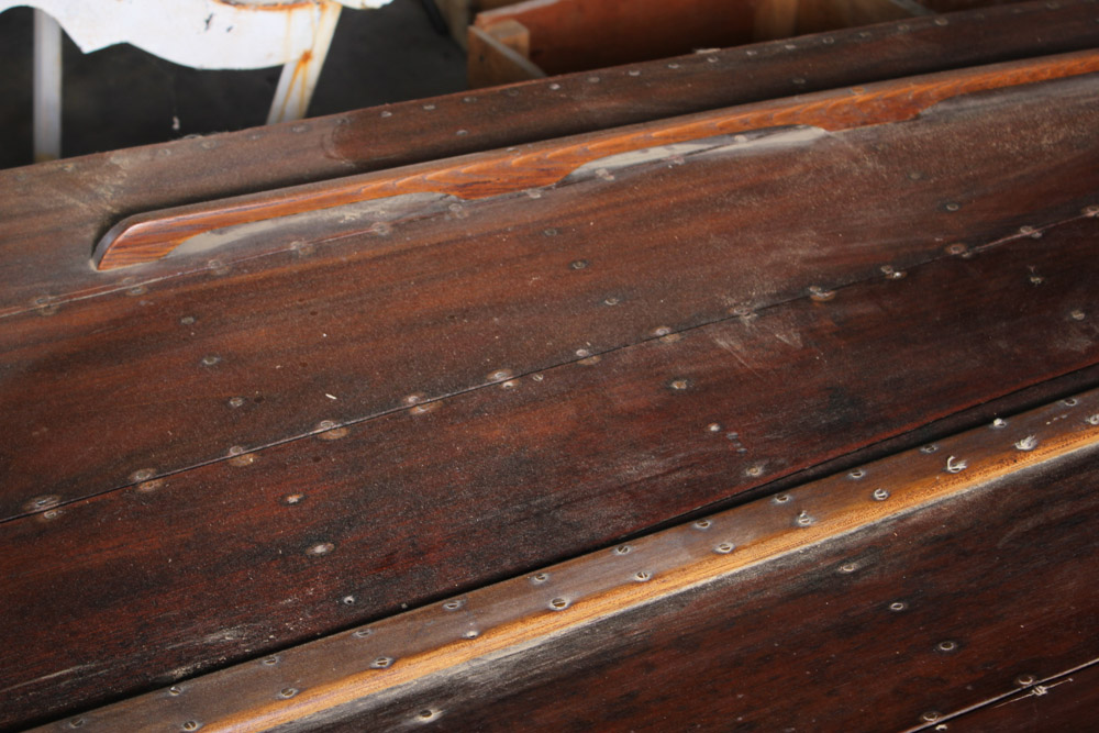 Vintage Mahogany Sailing Canoe