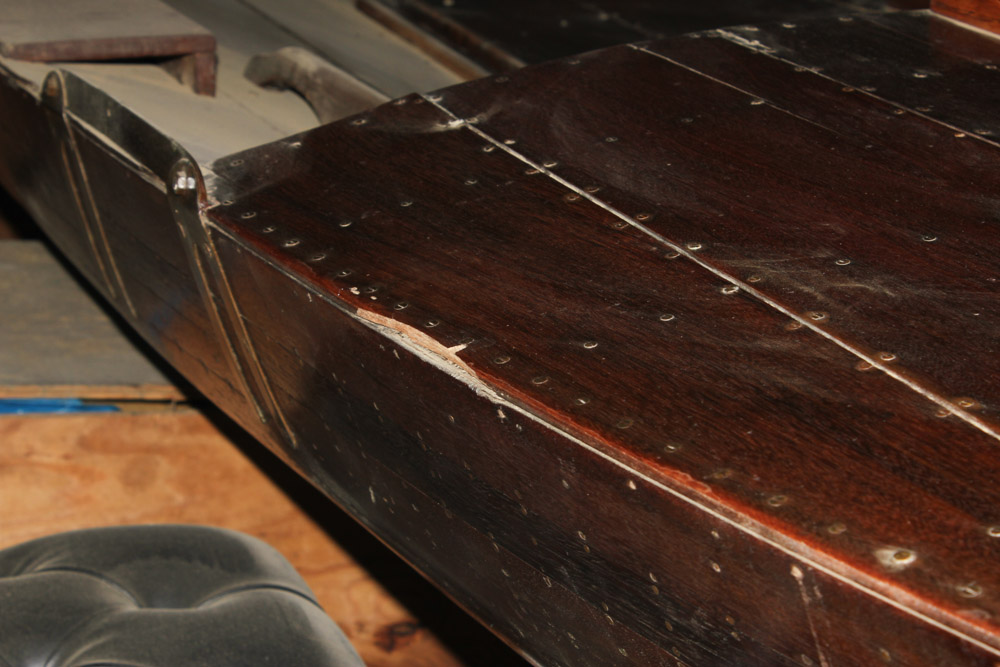 Vintage Mahogany Sailing Canoe