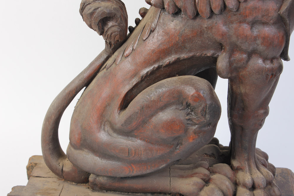 Set of Three Hand Carved Griffin Architectural Elements