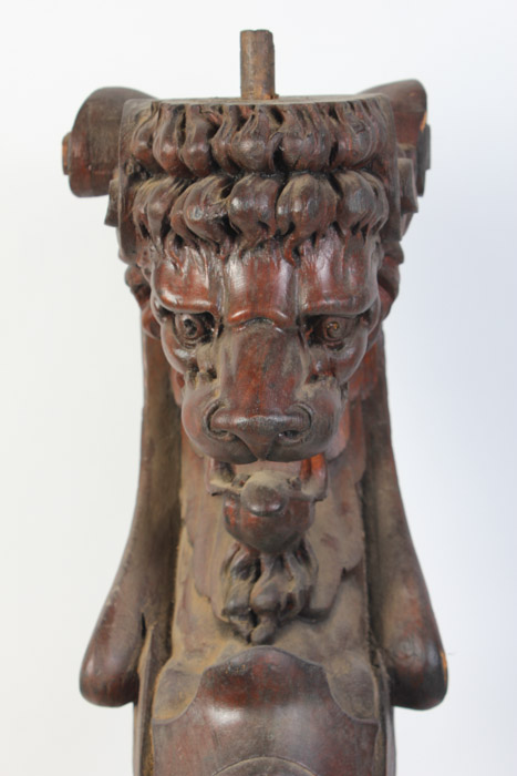 Set of Three Hand Carved Griffin Architectural Elements