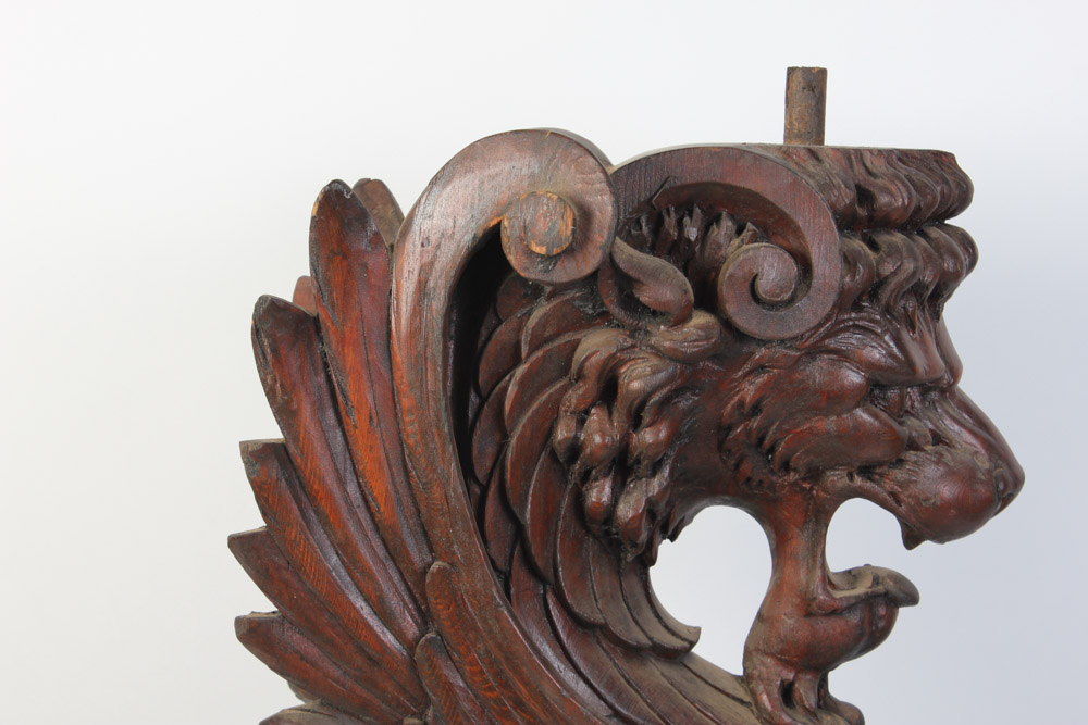 Set of Three Hand Carved Griffin Architectural Elements