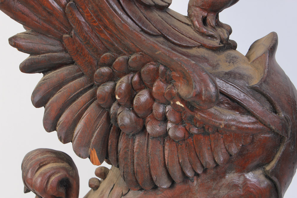 Set of Three Hand Carved Griffin Architectural Elements