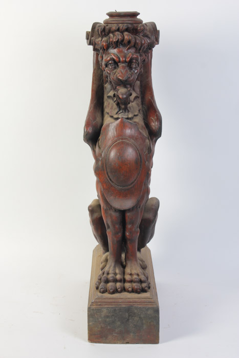 Set of Three Hand Carved Griffin Architectural Elements