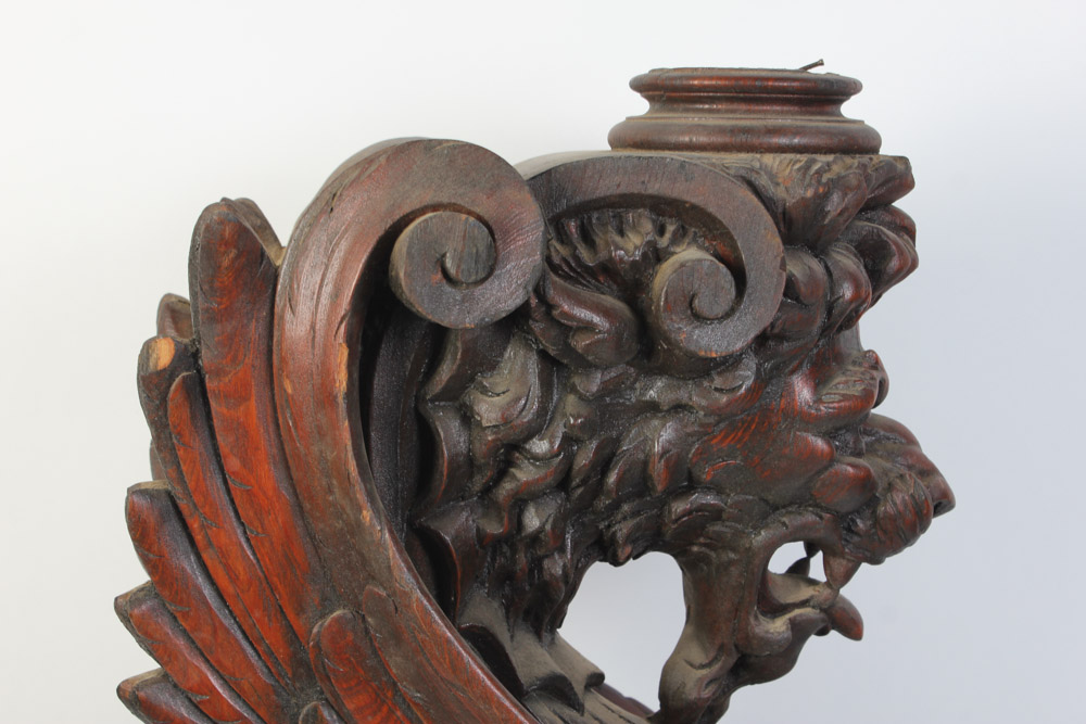 Set of Three Hand Carved Griffin Architectural Elements