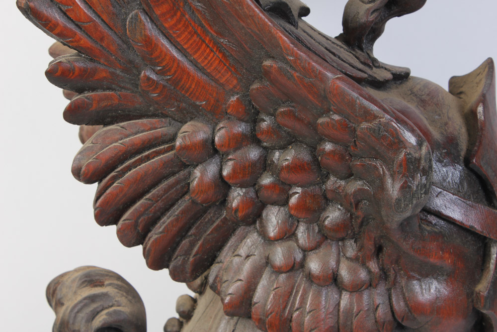 Set of Three Hand Carved Griffin Architectural Elements