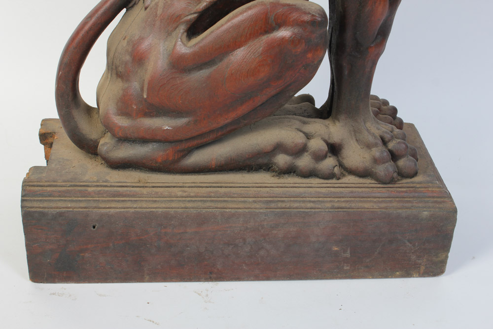 Set of Three Hand Carved Griffin Architectural Elements