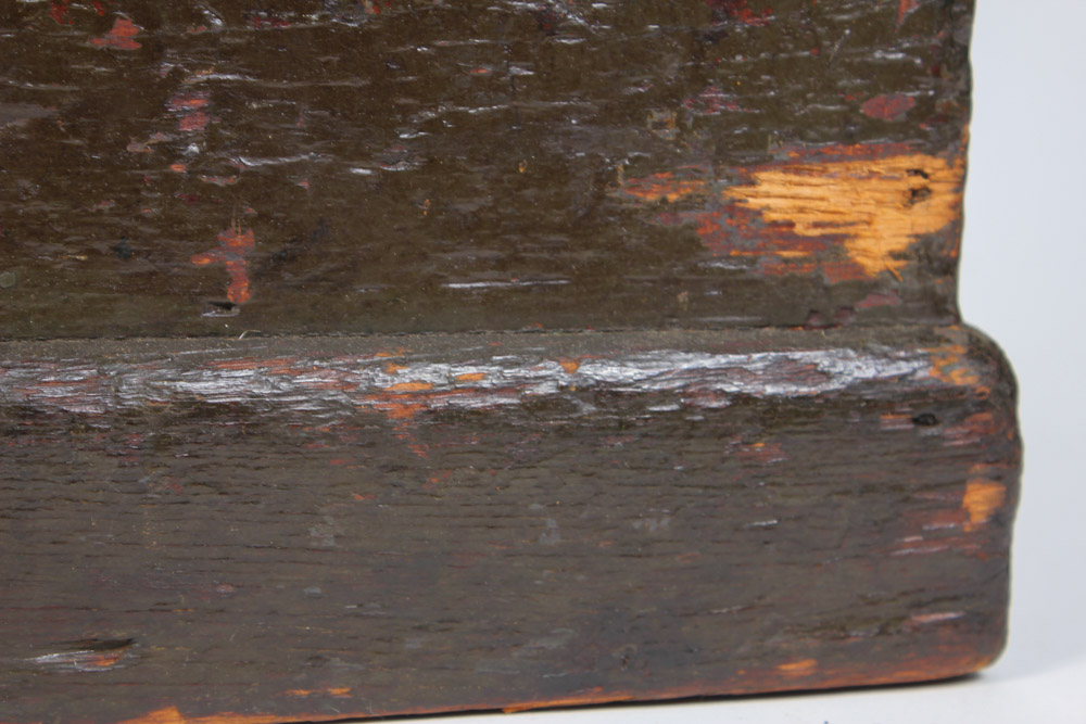 Antique Wooden Trunk with Hand Painted Ship on Lid