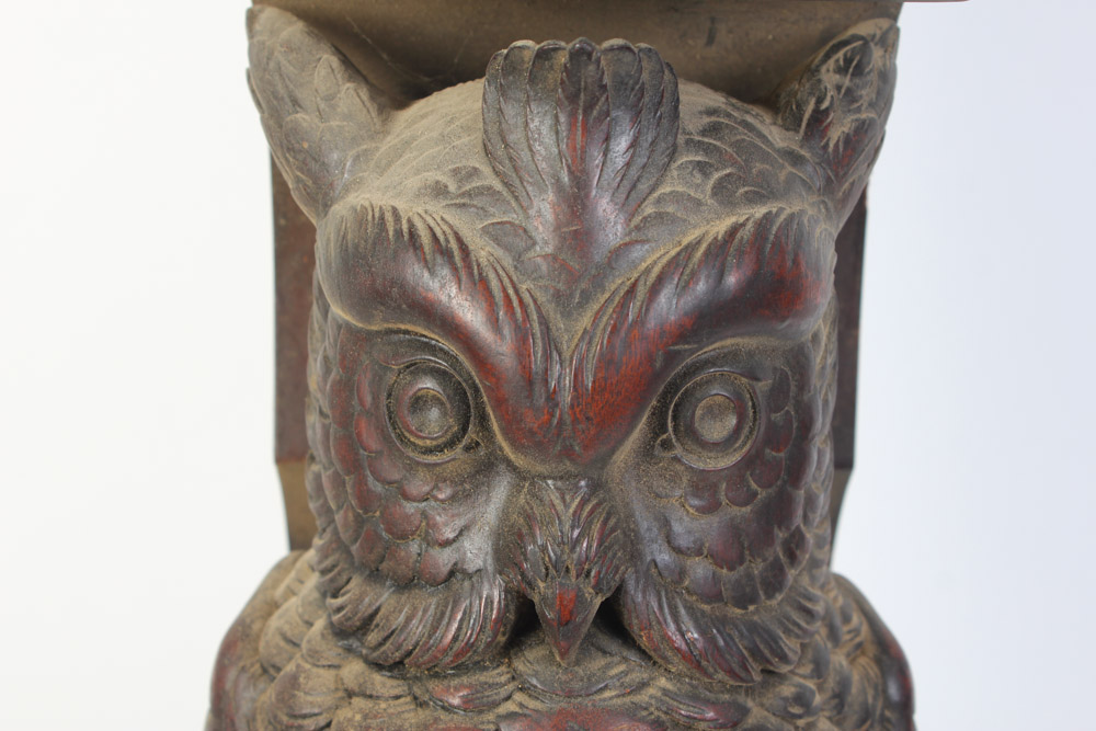 Pair of Hand Carved Owl Architectural Elements