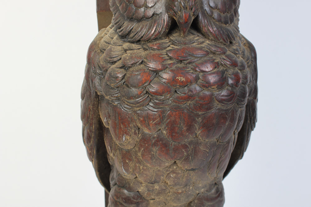 Pair of Hand Carved Owl Architectural Elements