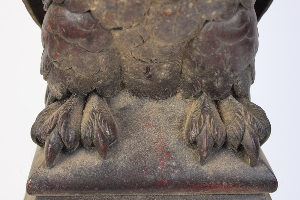 Pair of Hand Carved Owl Architectural Elements