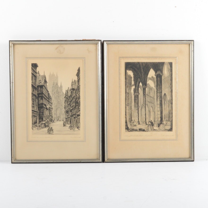 M. Ellsworth English Abbey Church and Cathedral Engravings