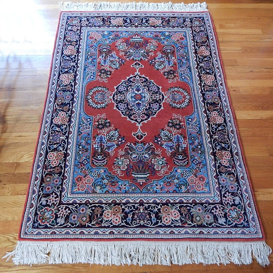 Handwoven Chinese Kashmar-Style Wool Accent Rug