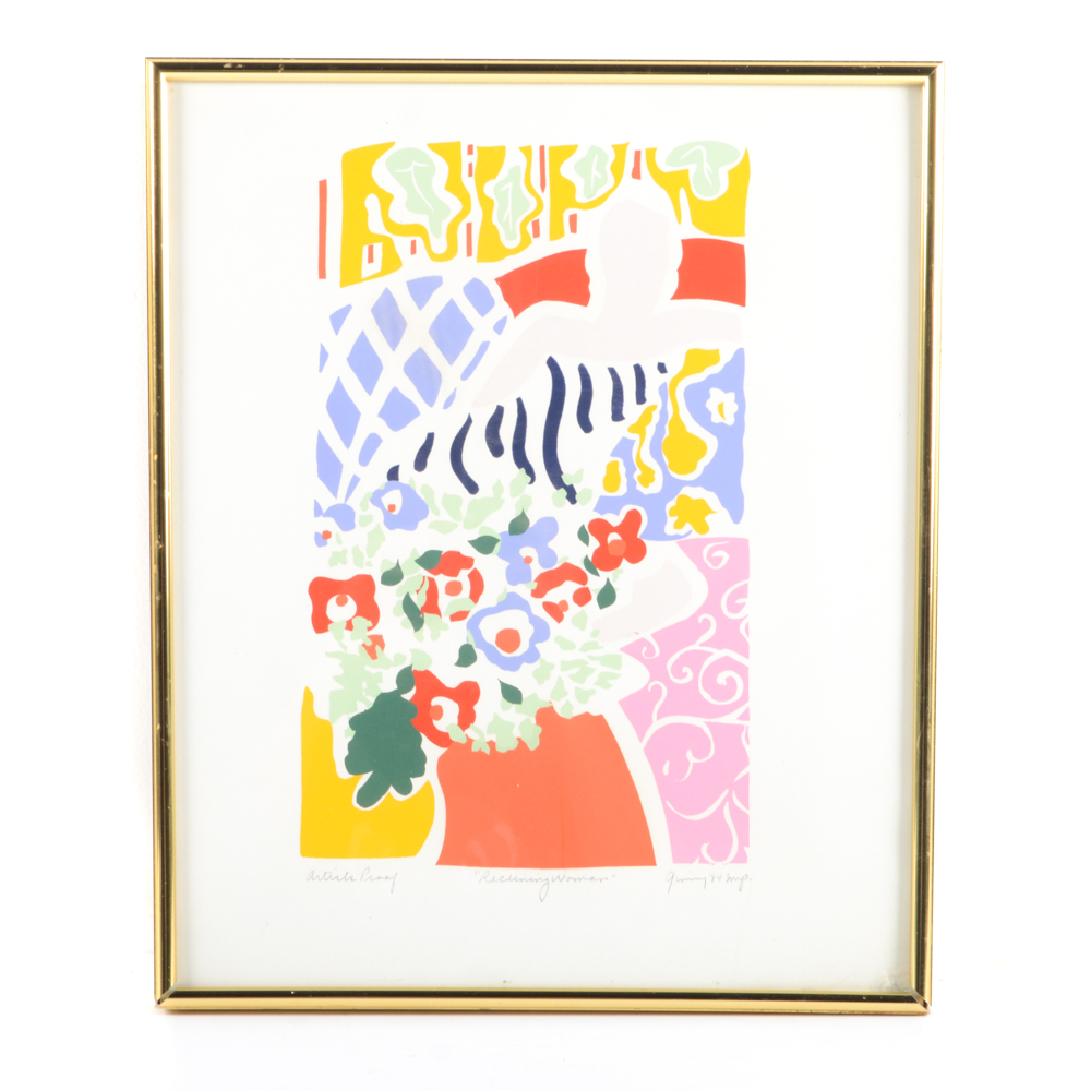 Ginny Artist's Proof Lithograph "Reclining Woman"