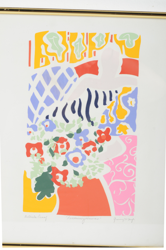 Ginny Artist's Proof Lithograph "Reclining Woman"