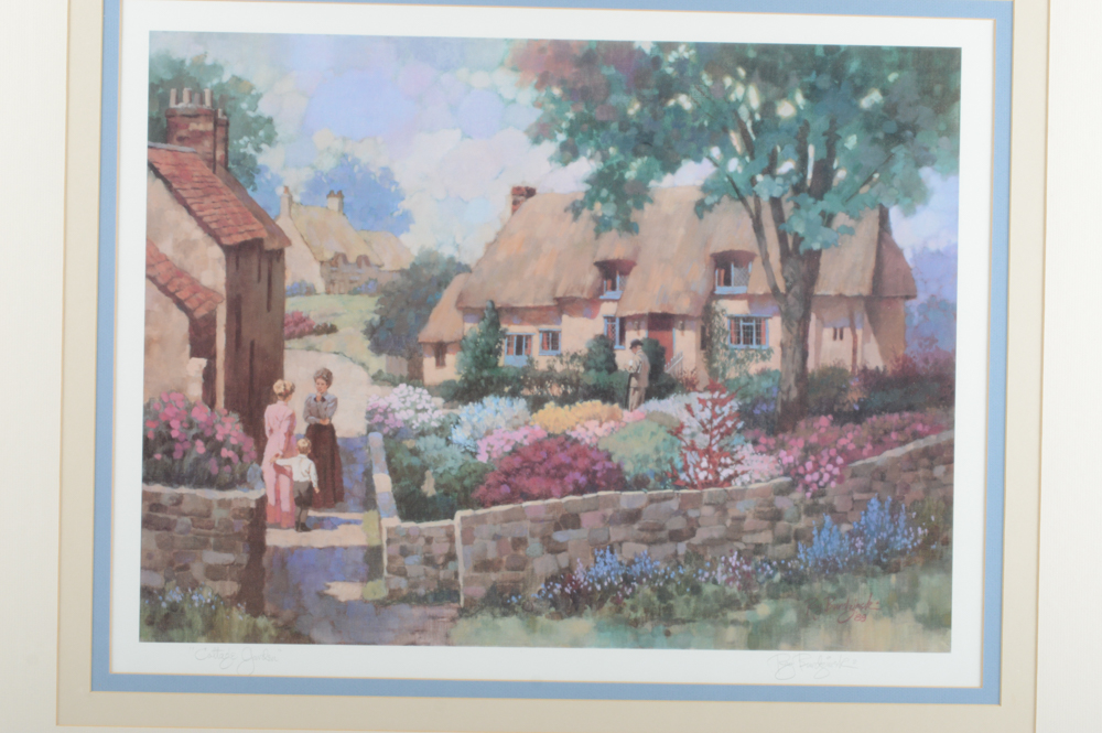 Ray Burdzinski Offset Lithograph "Cottage Garden"