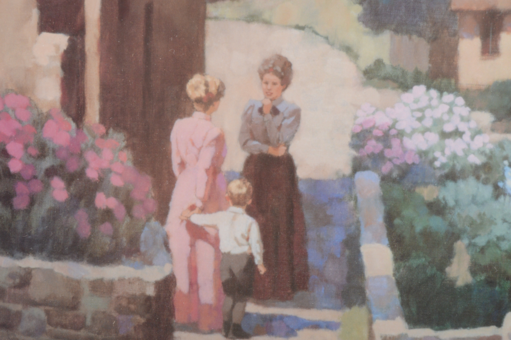 Ray Burdzinski Offset Lithograph "Cottage Garden"