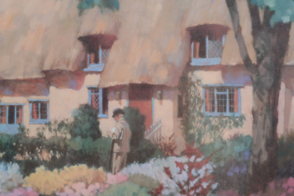 Ray Burdzinski Offset Lithograph "Cottage Garden"