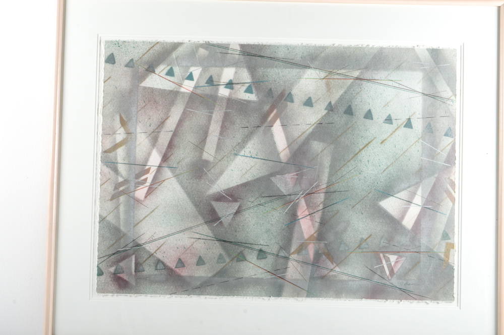 Large Scale C. Ruane Mixed Media on Handmade Paper