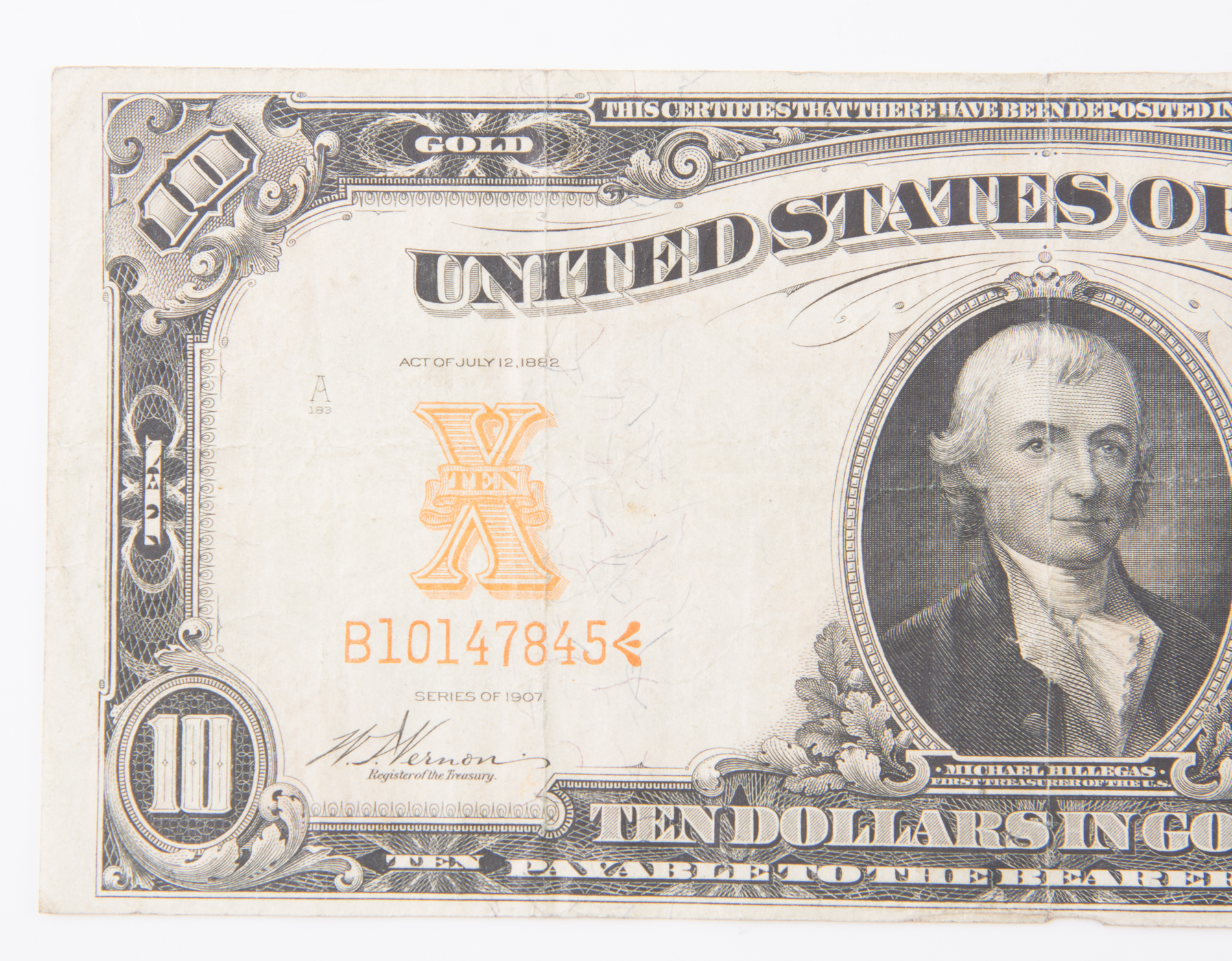1907 Ten Dollar Gold Certificate Banknote