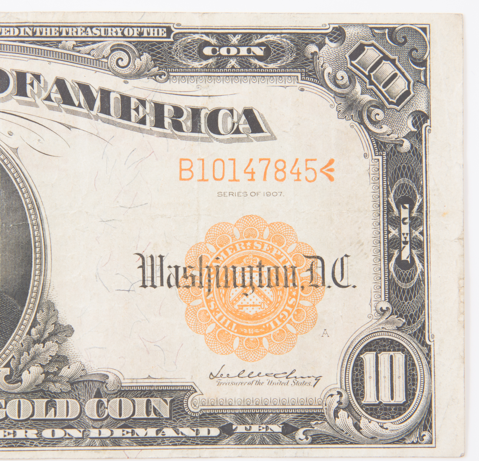 1907 Ten Dollar Gold Certificate Banknote
