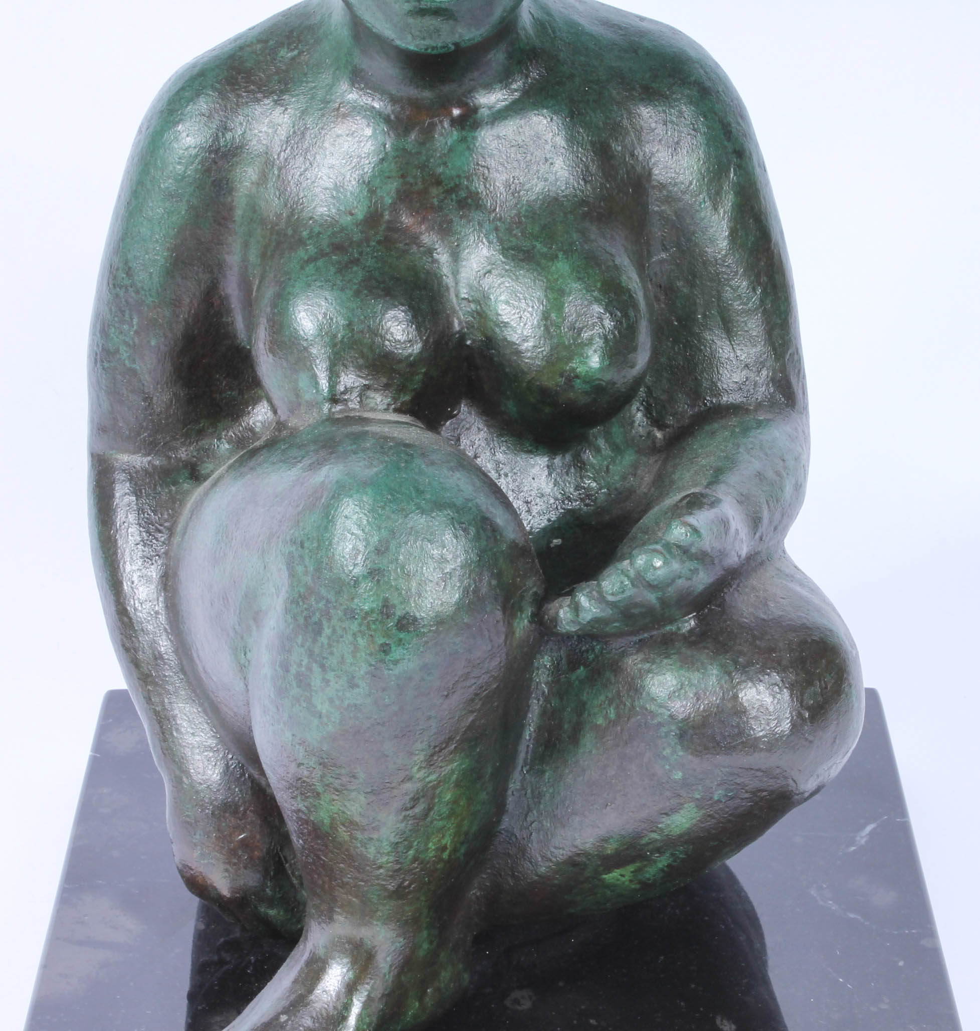 Jorge Luis Cuevas Signed Bronze Sculpture Depicting Female Nude