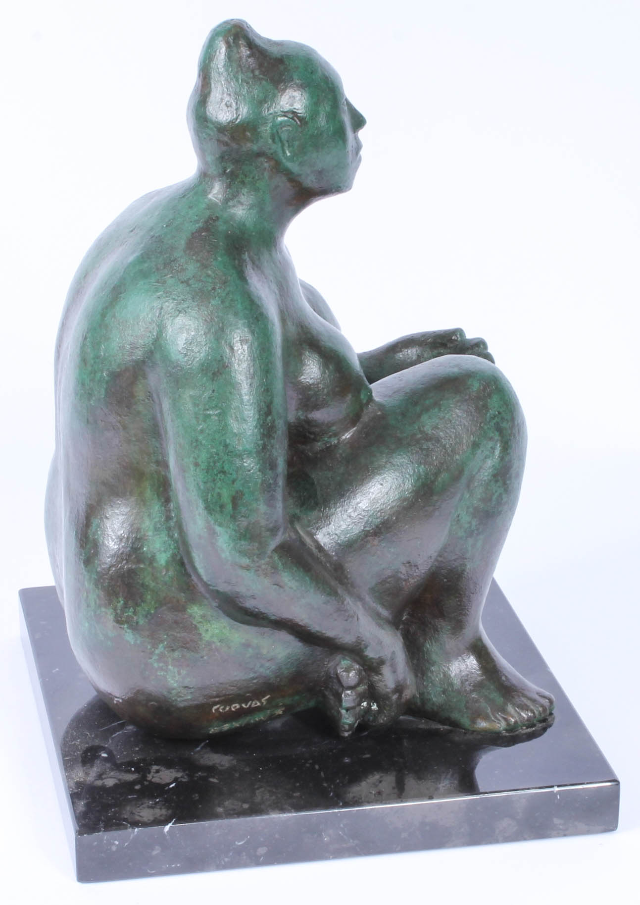 Jorge Luis Cuevas Signed Bronze Sculpture Depicting Female Nude