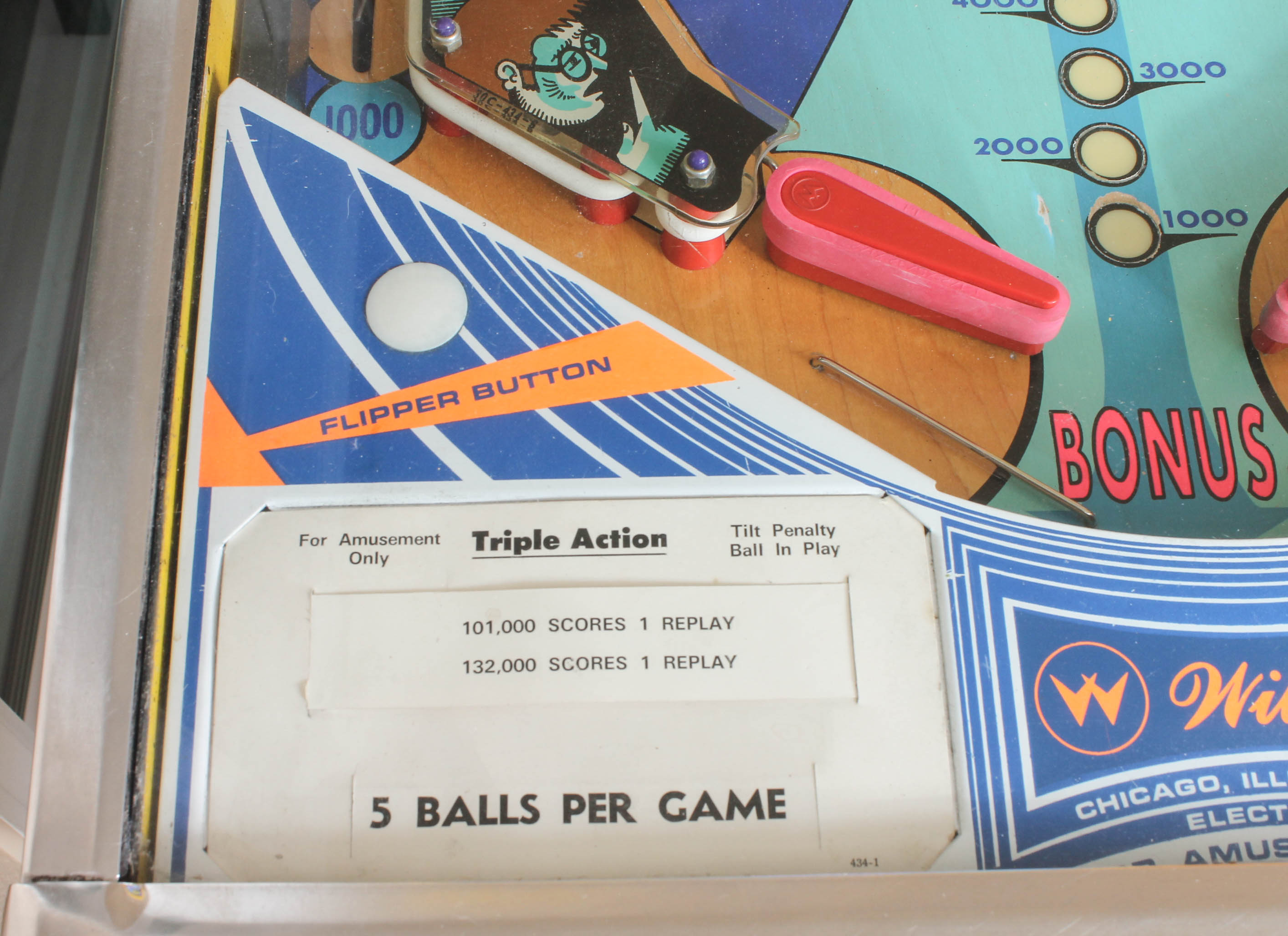 1974 Williams "Triple Action" Pinball Machine