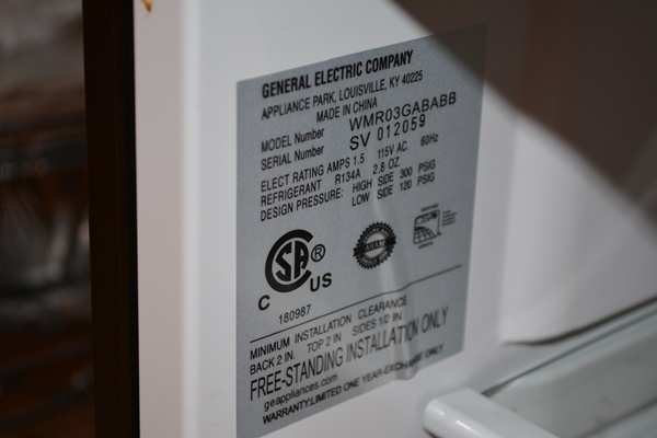 GE Compact Two Door Refrigerator