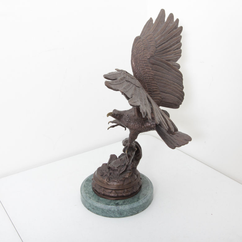 Bronze Eagle Sculpture after Jules Moigniez