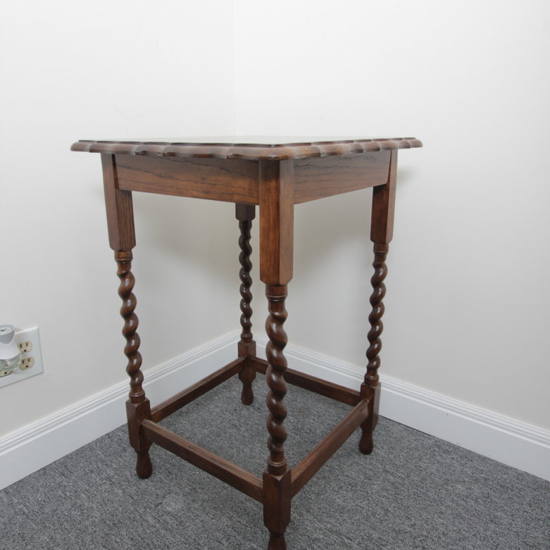 Vintage Jacobean Style Oak Side Table