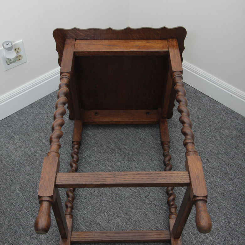 Vintage Jacobean Style Oak Side Table