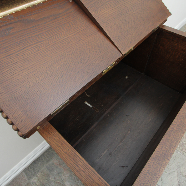 Vintage Jacobean Style Oak Side Cabinet