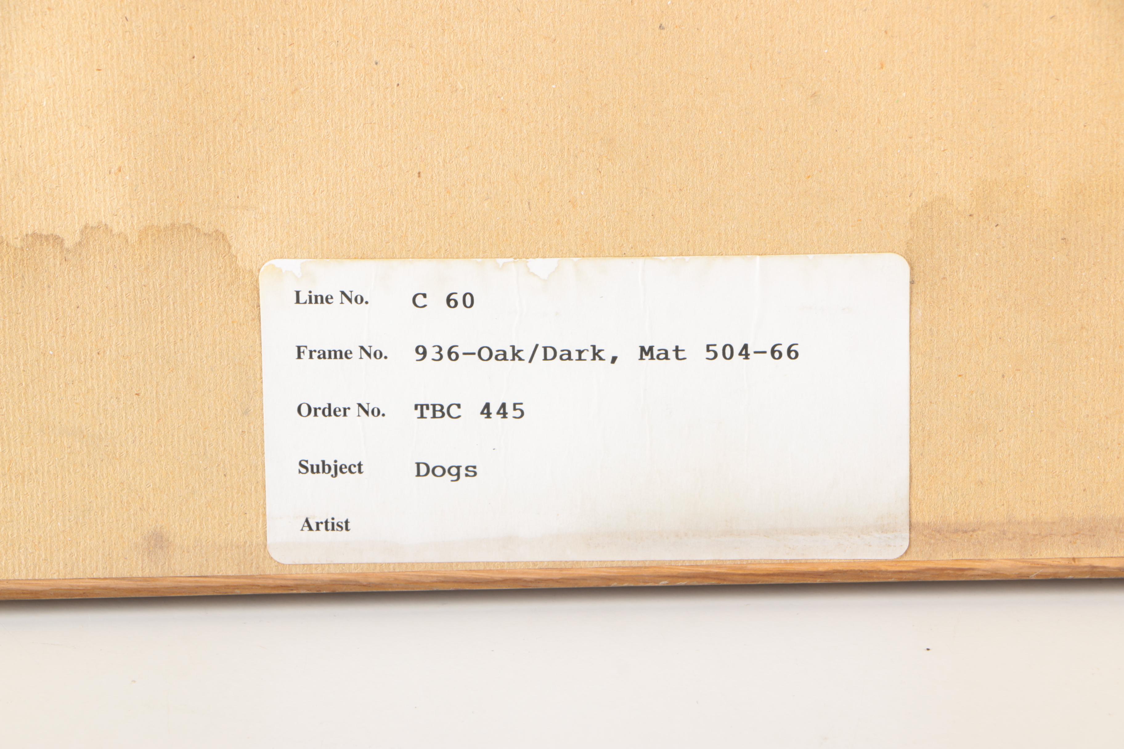 Hand Colored Etching of a Gordon Setter