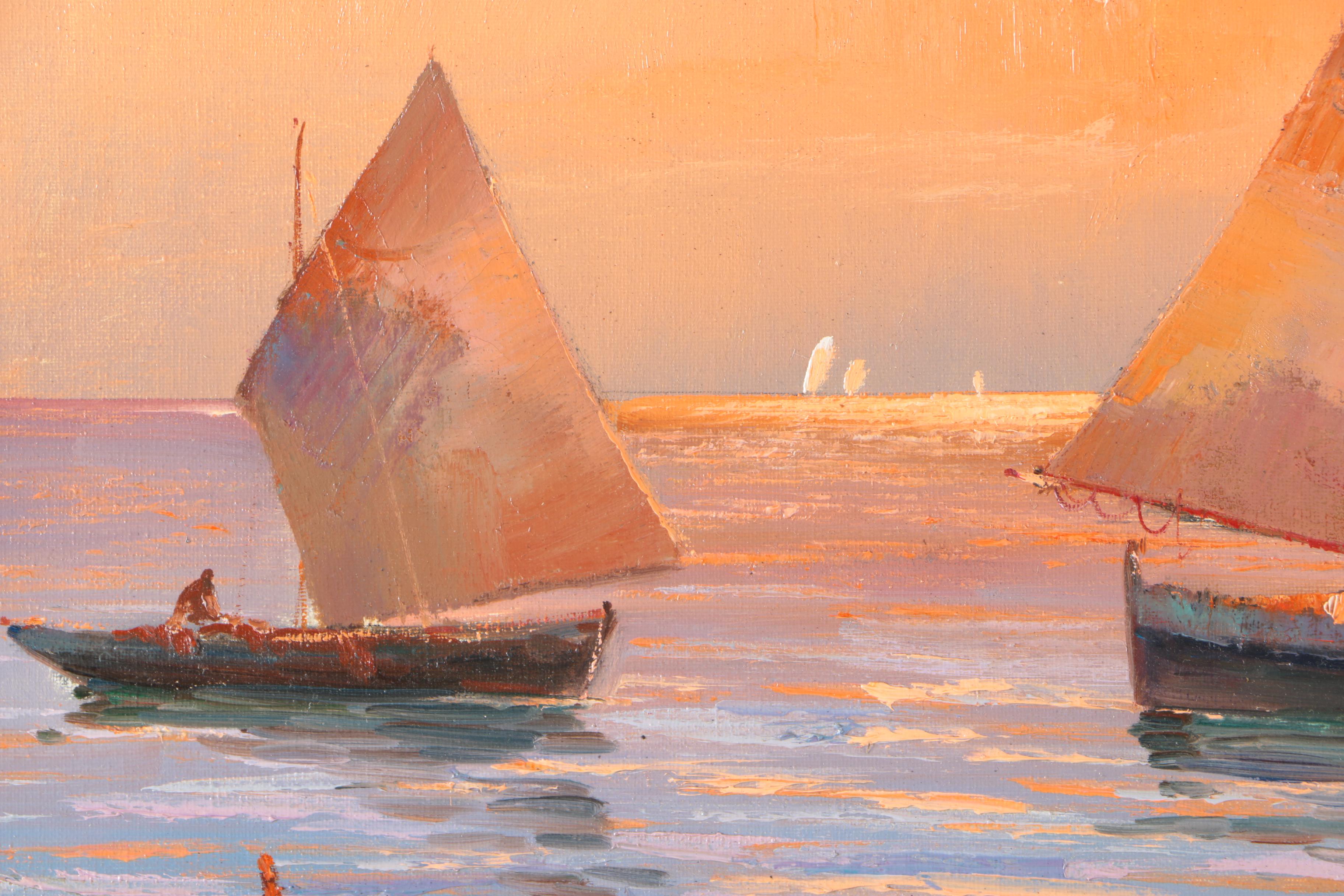 Guido Corradini Original Oil Painting "Harbor"