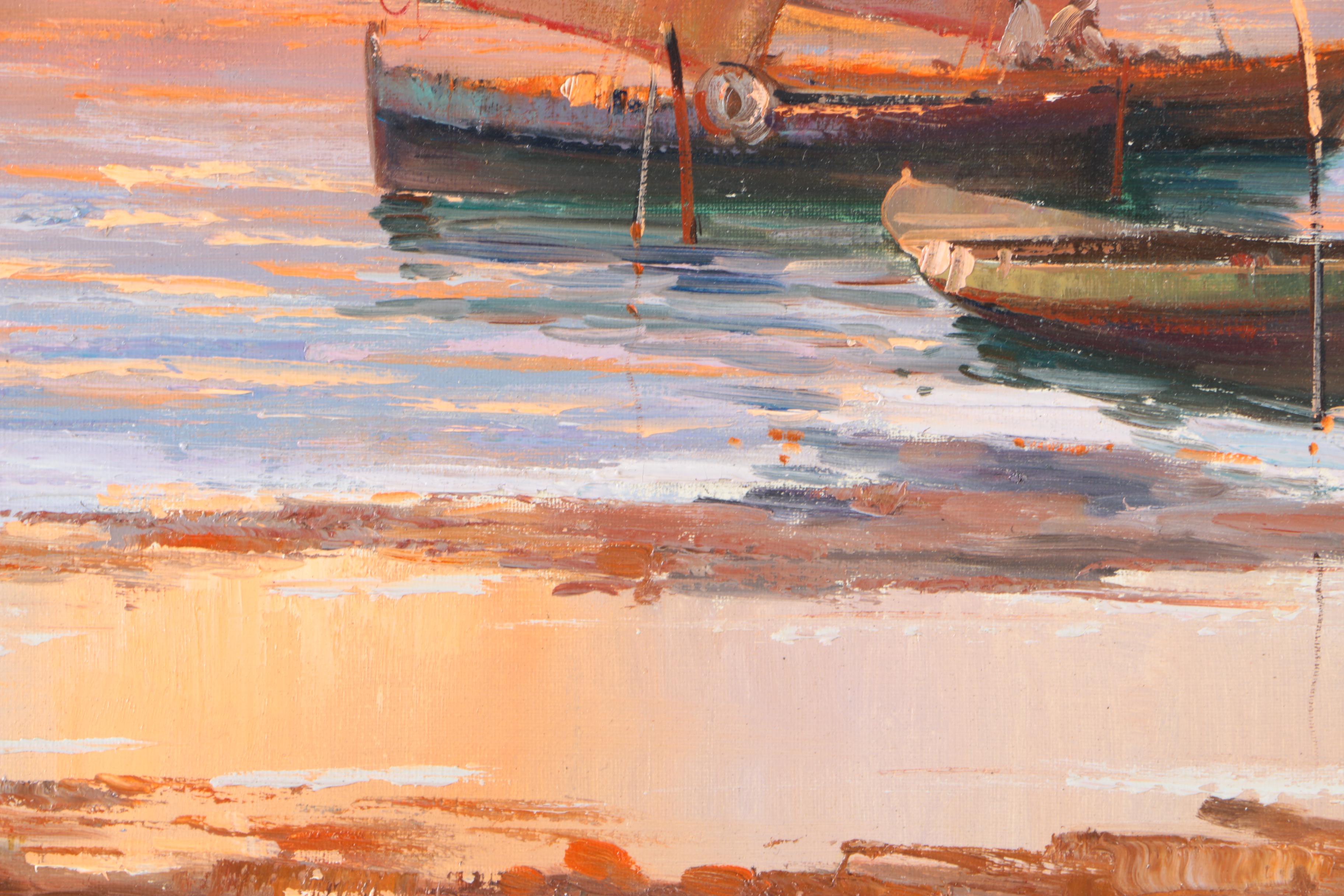 Guido Corradini Original Oil Painting "Harbor"