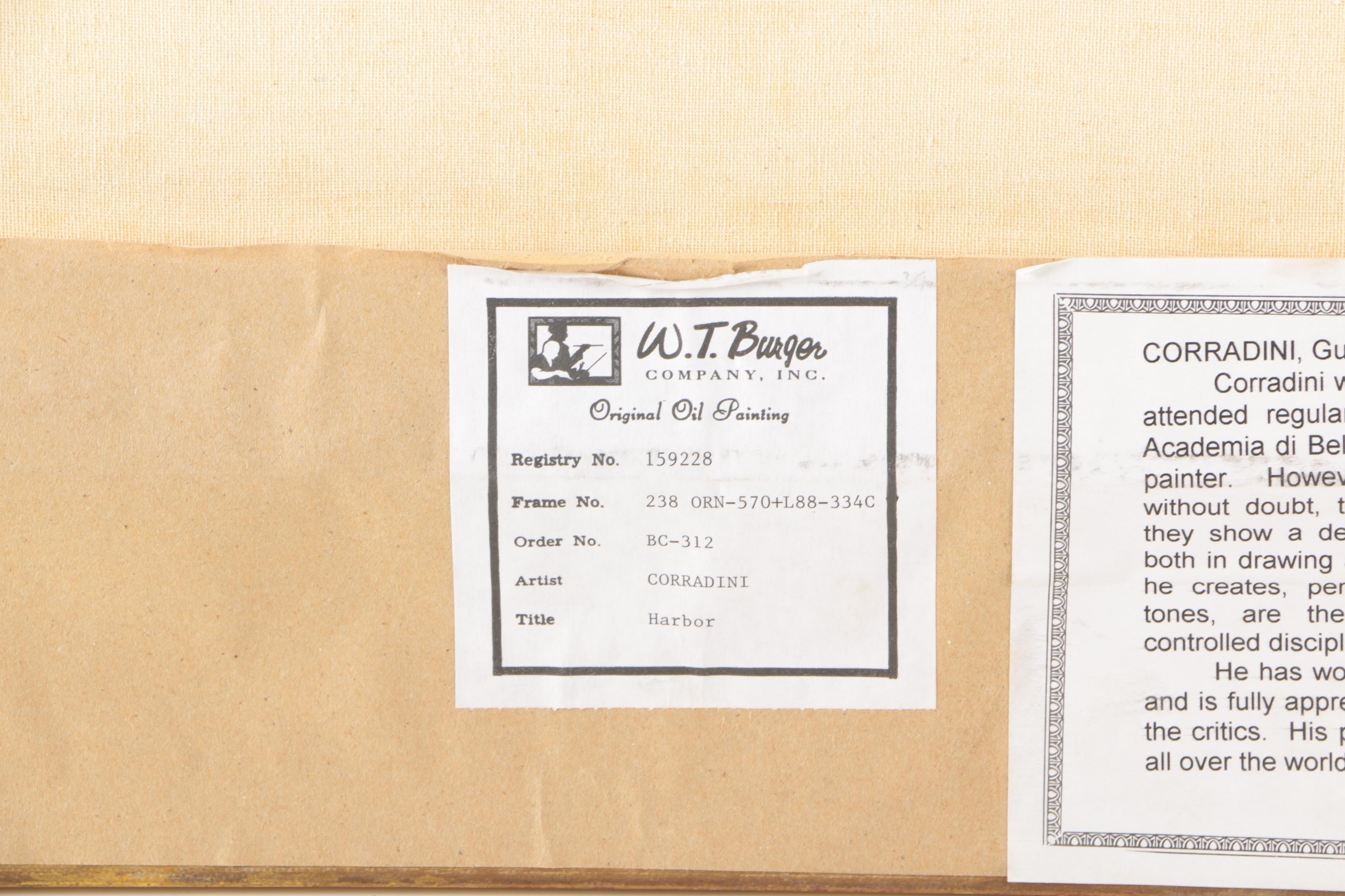 Guido Corradini Original Oil Painting "Harbor"