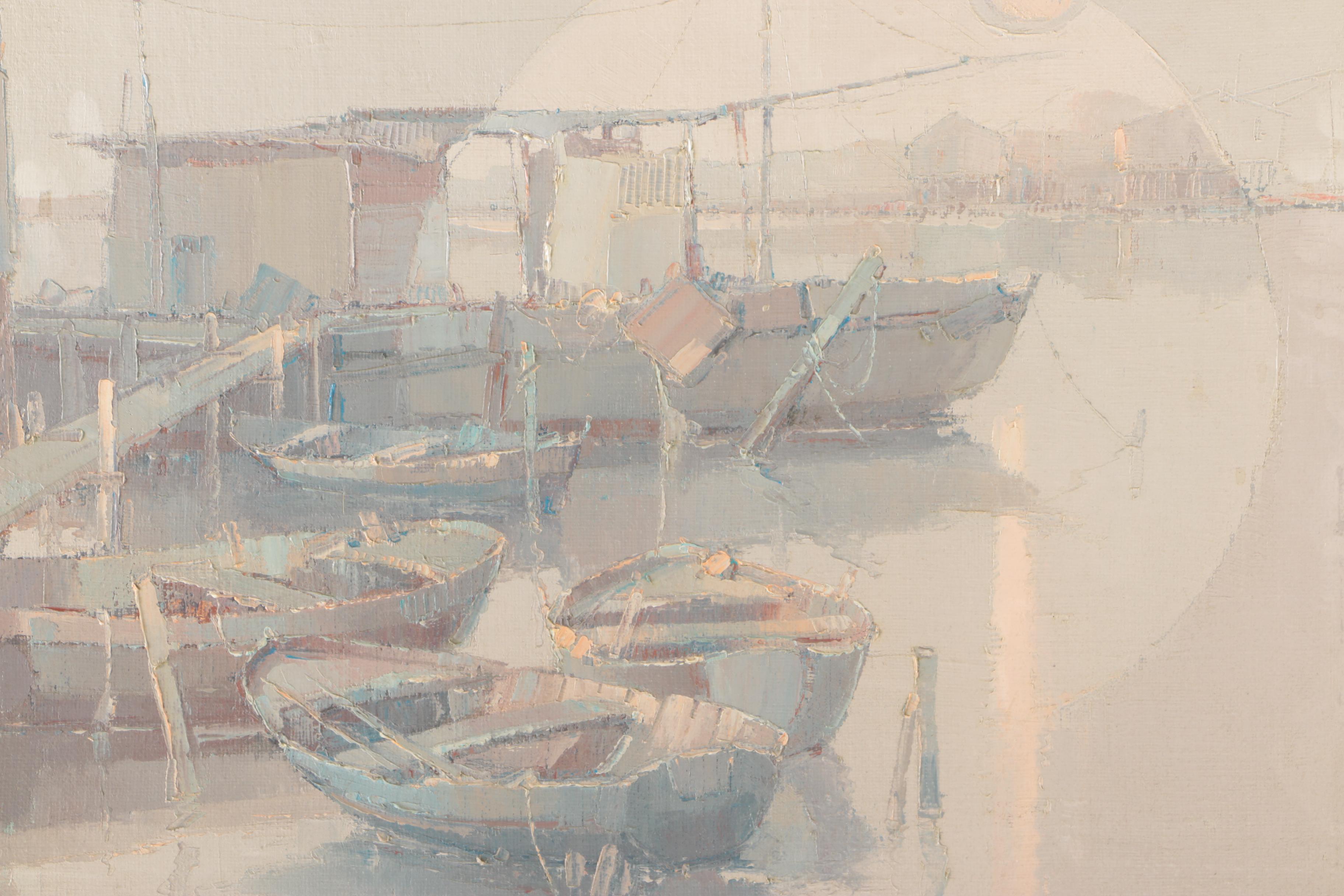 Gnocchi Franco Original Oil on Burlap "Vecchio Barcone"