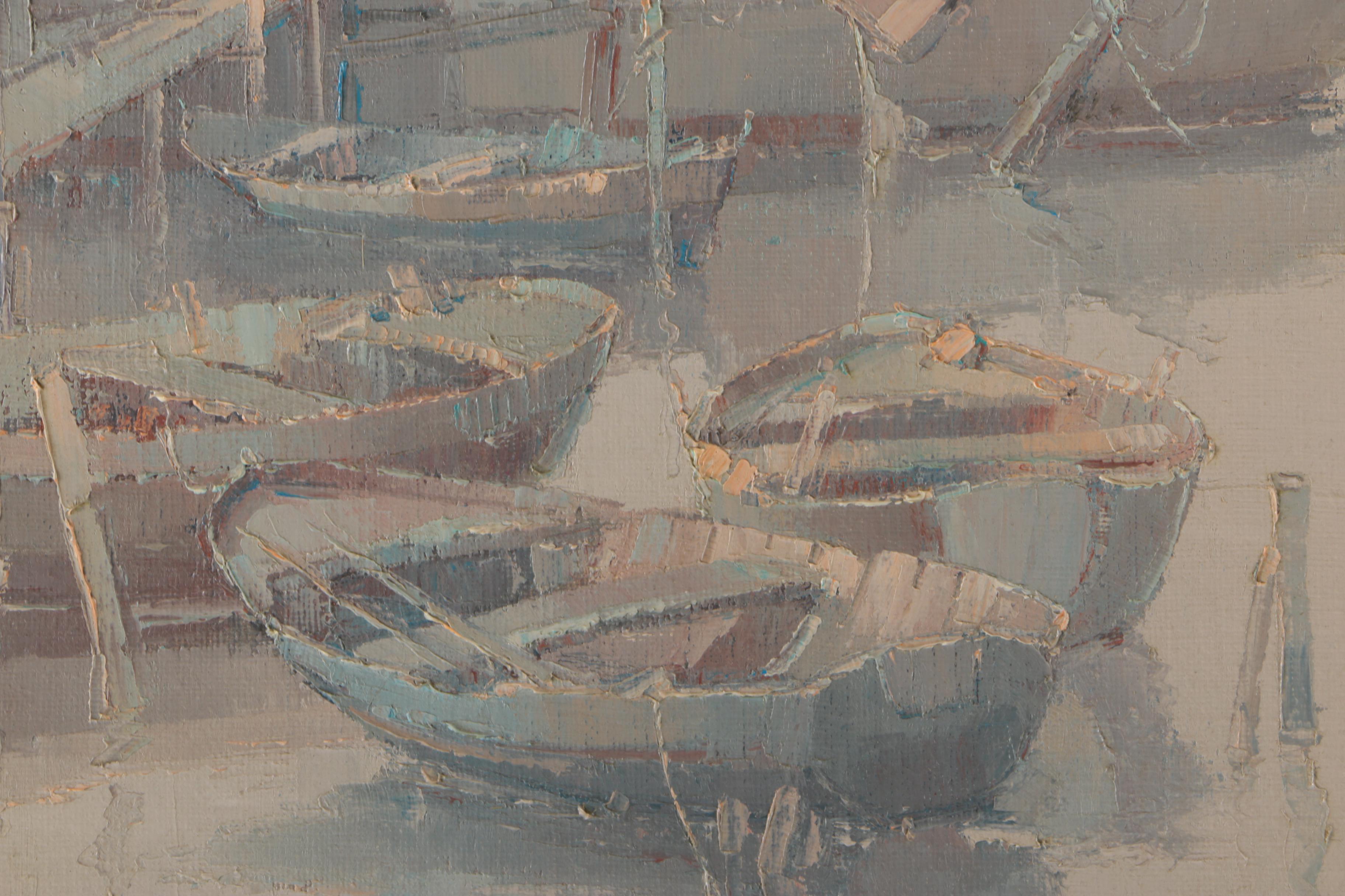 Gnocchi Franco Original Oil on Burlap "Vecchio Barcone"