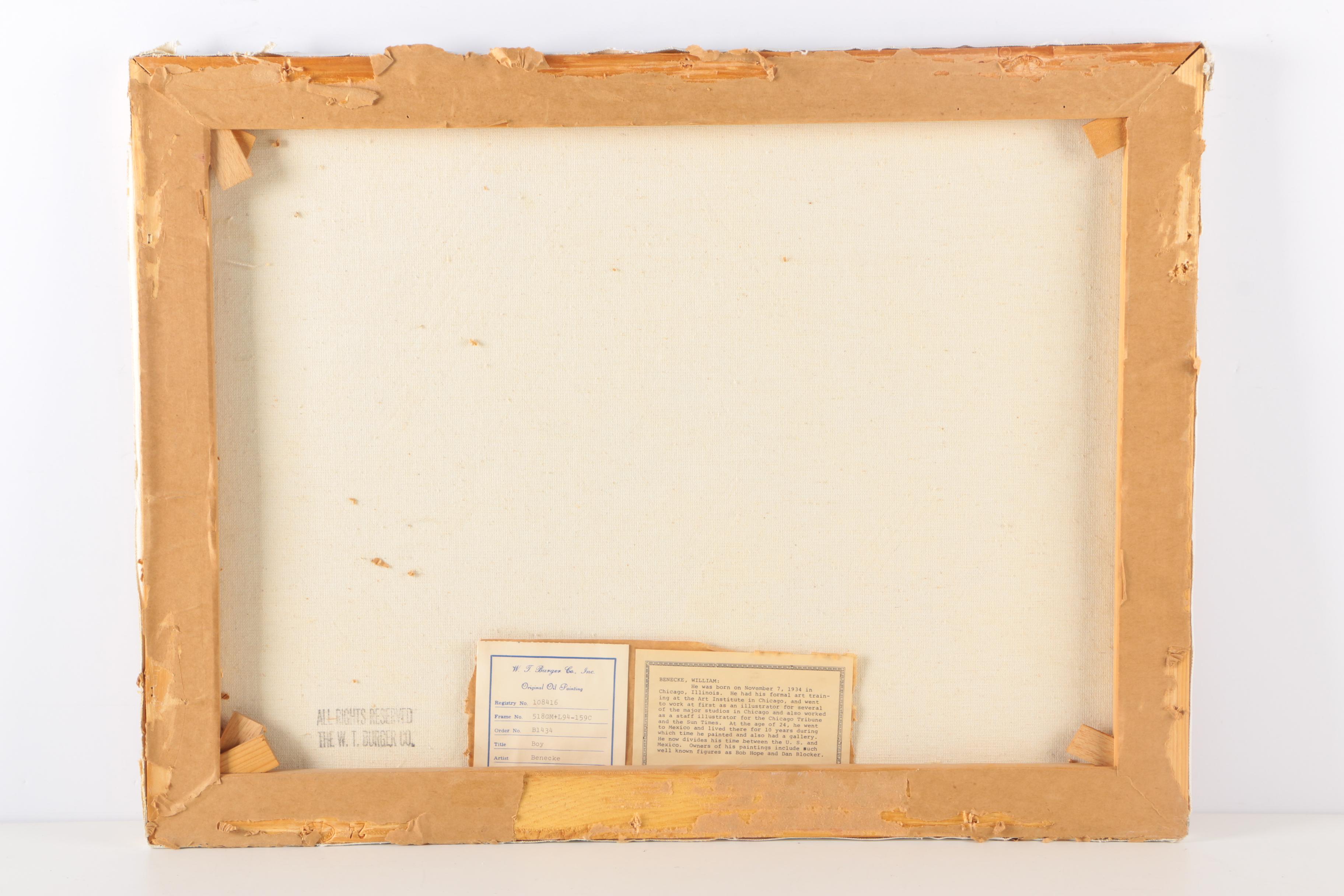 William Benecke "Boy" Oil on Canvas